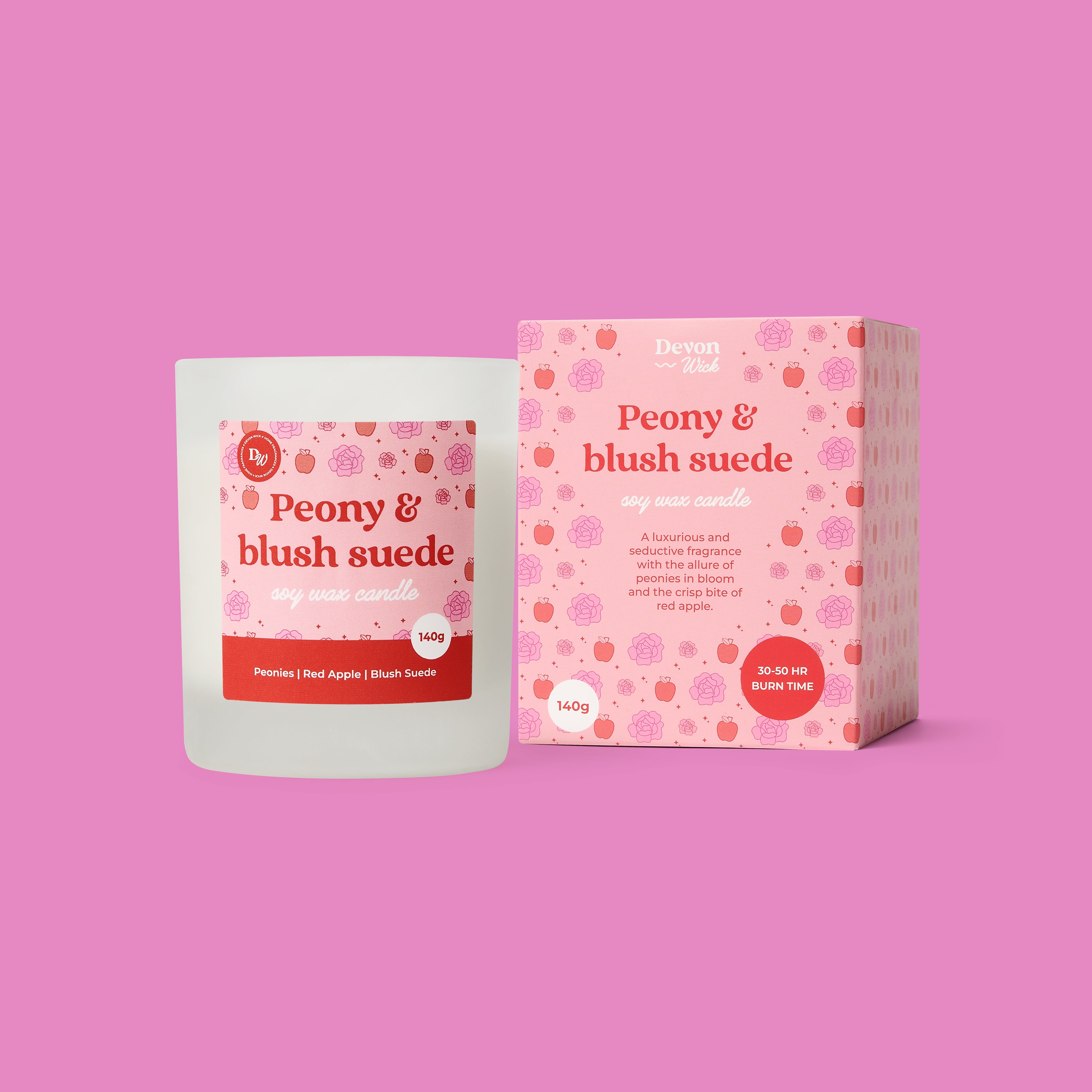 Peony & Blush Suede Soy Wax Candle