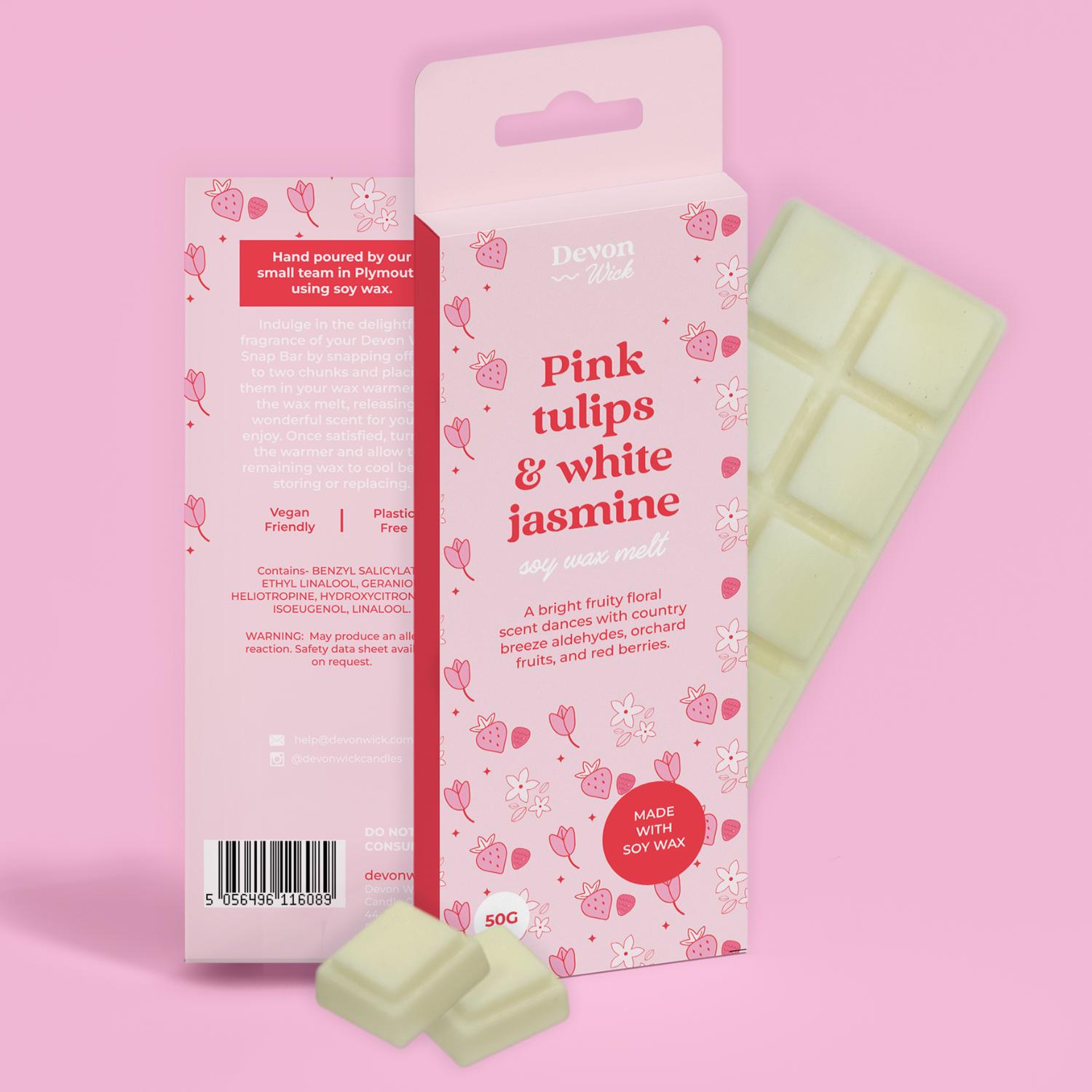 Pink Tulips & White Jasmine Snap Bar Wax Melts