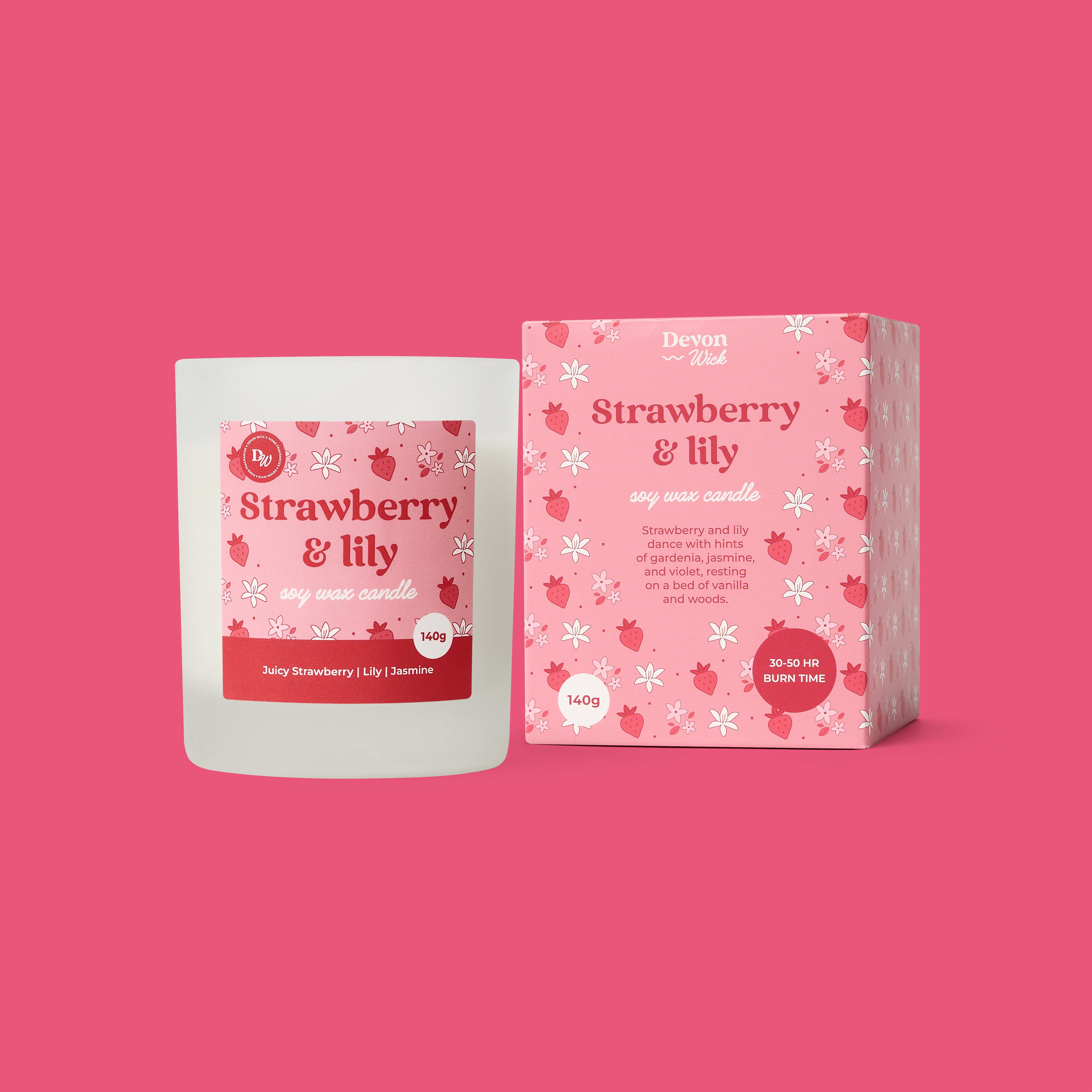 Strawberry & Lily Soy Wax Candle
