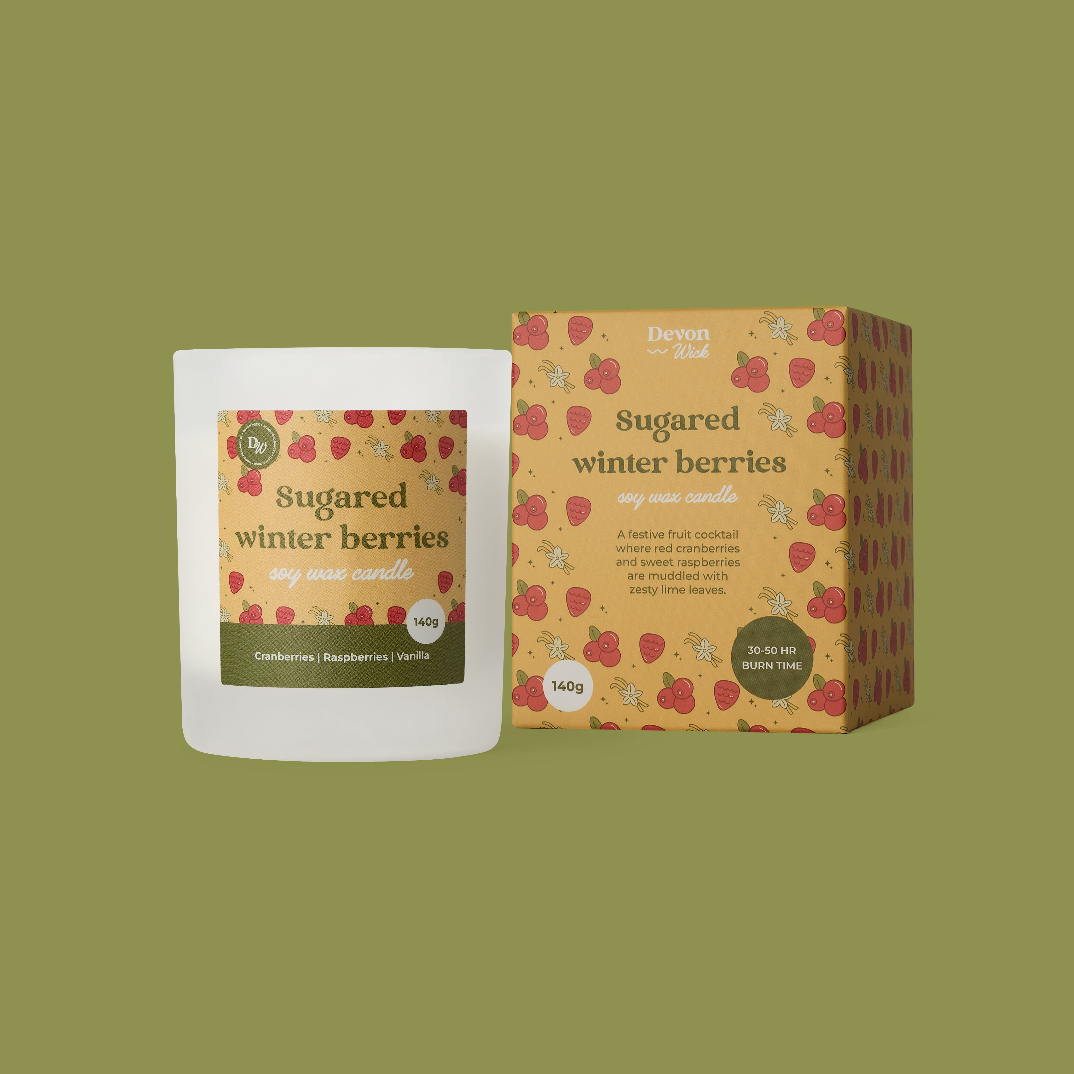 Sugared Winter Berries Soy Wax Candle