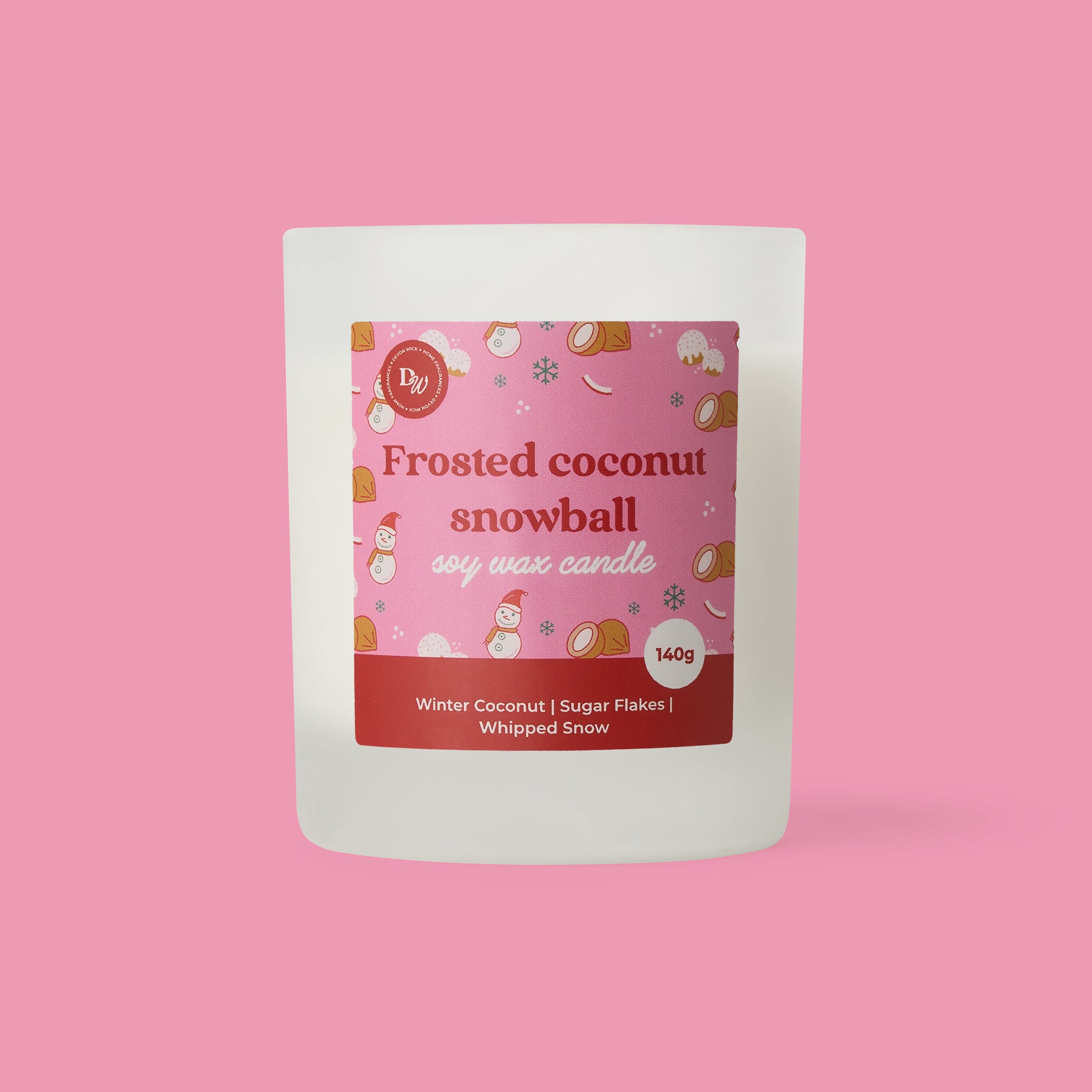 Frosted Coconut Snowball Soy Wax Candle