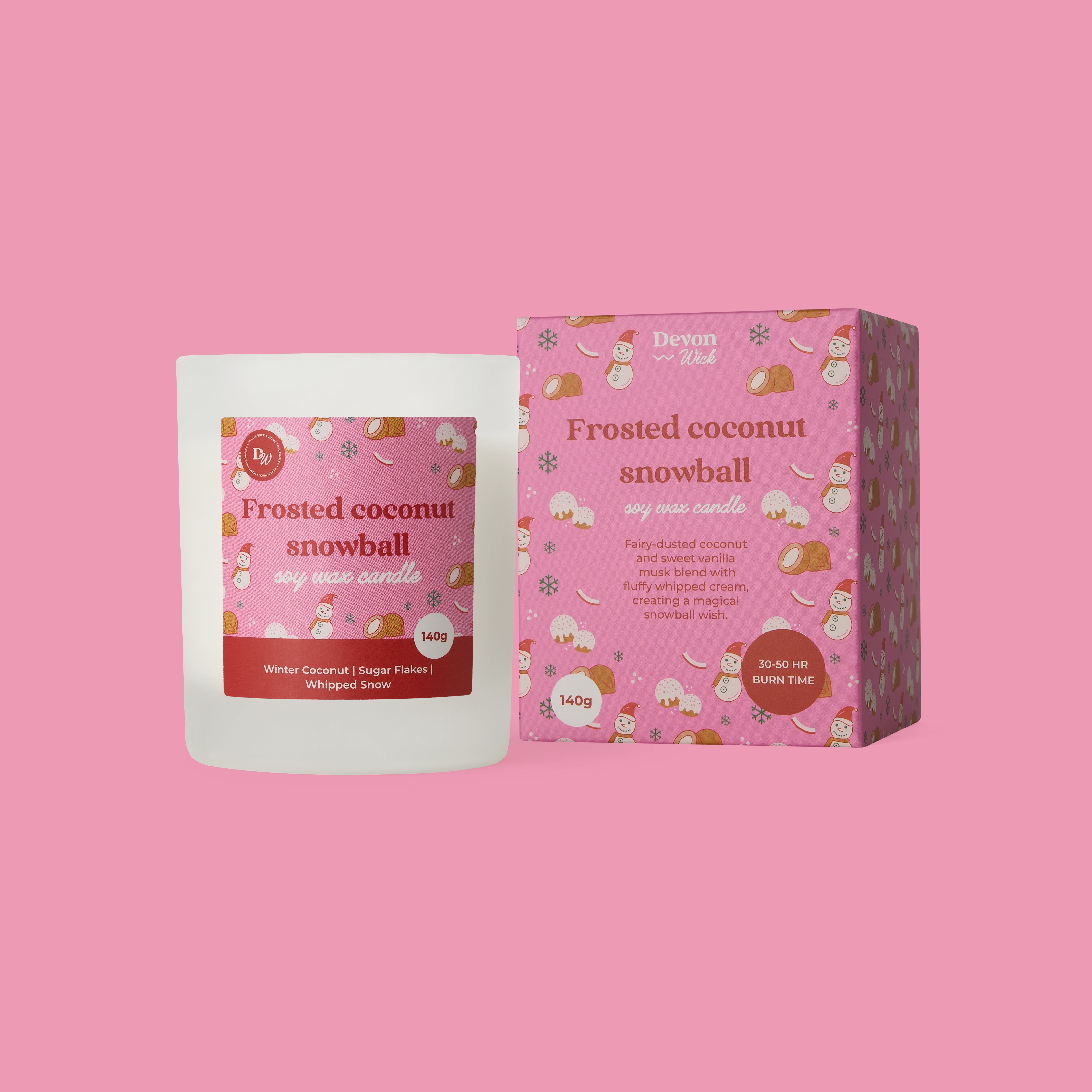 Frosted Coconut Snowball Soy Wax Candle