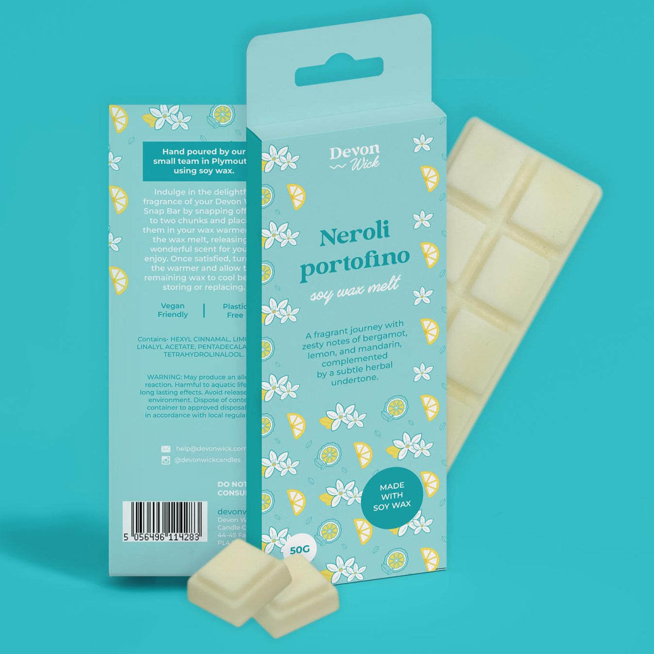 Neroli Portofino Snap Bar Wax Melts Devon Wick Candle Co. Limited