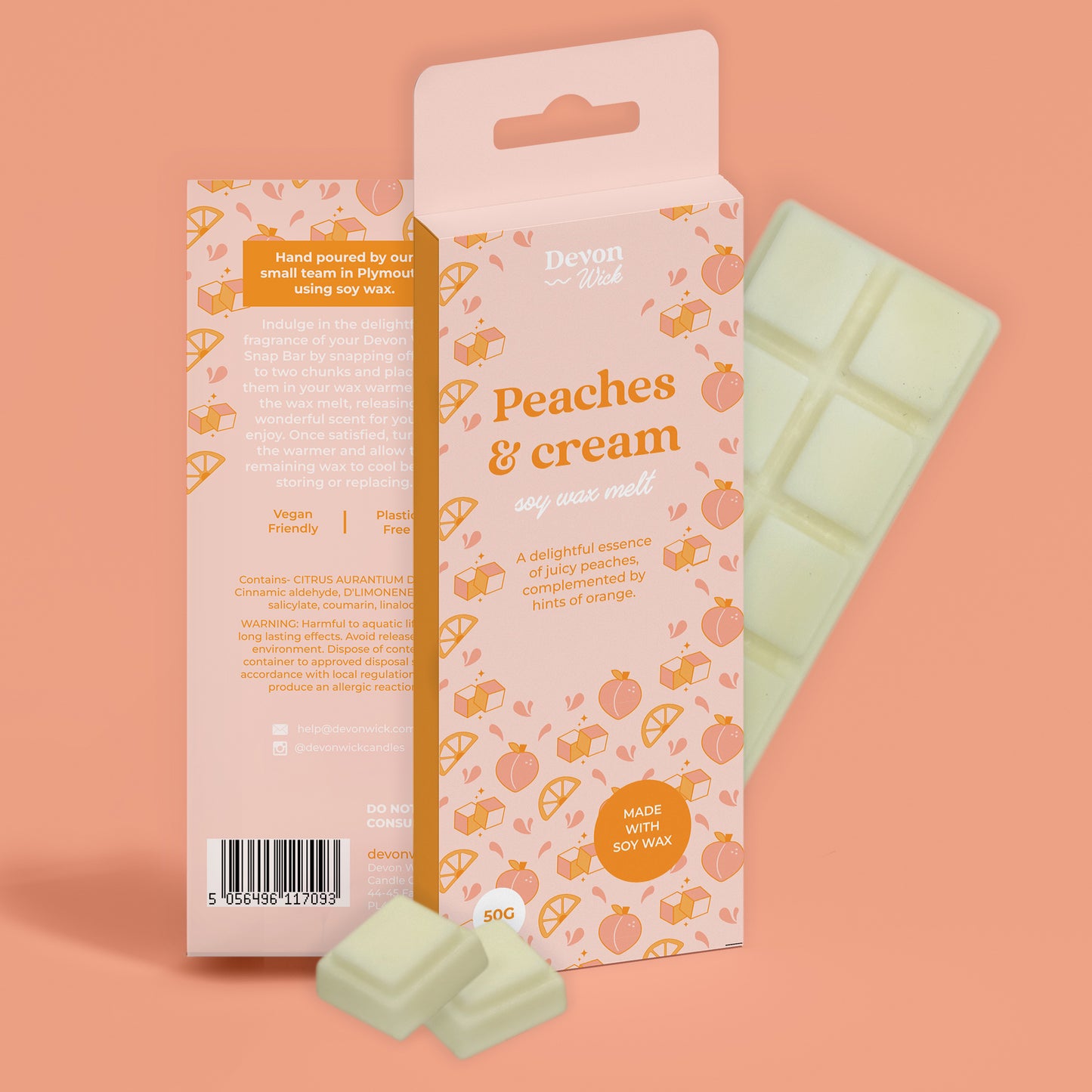 Peaches & Cream Snap Bar Wax Melts