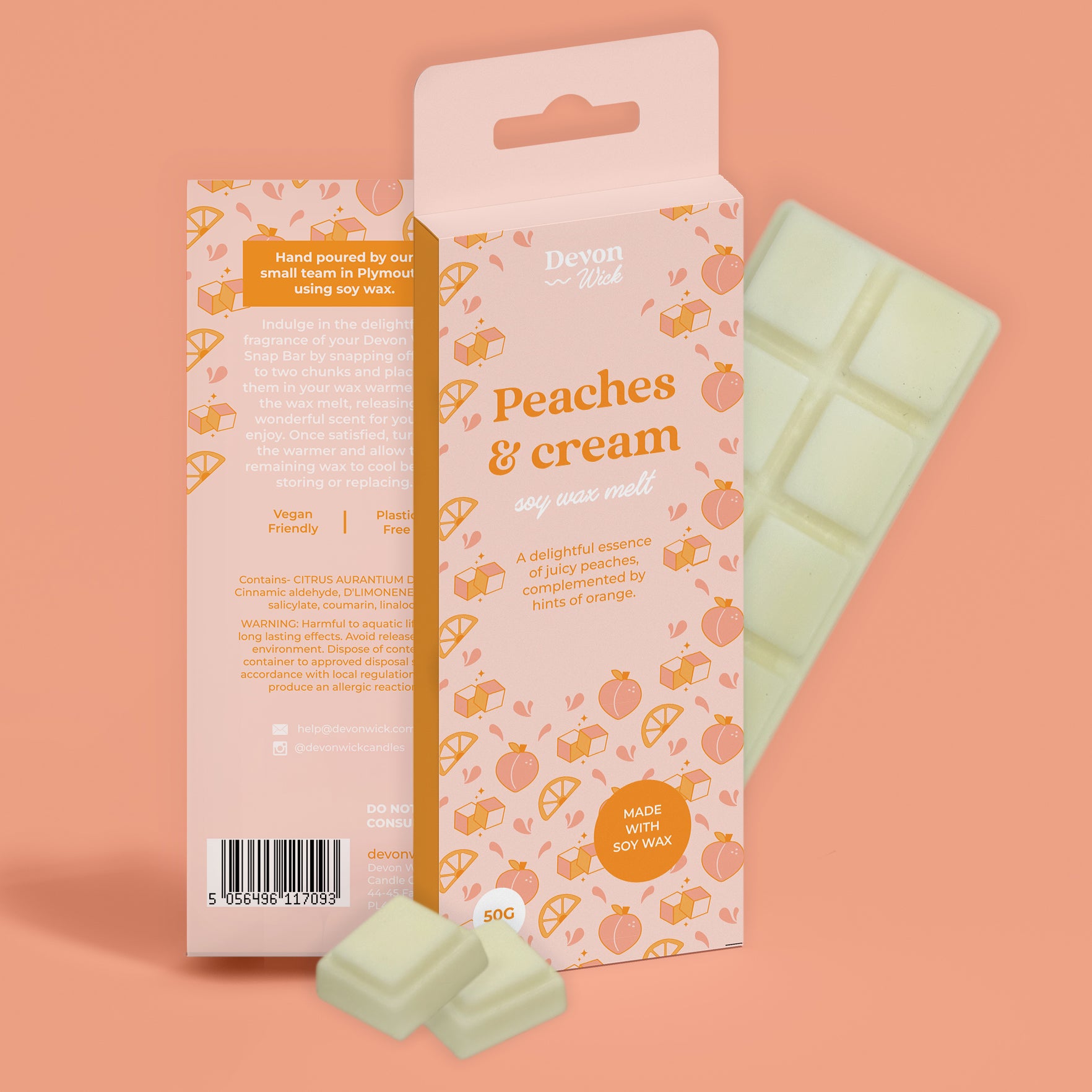 Peaches & Cream Snap Bar Wax Melts