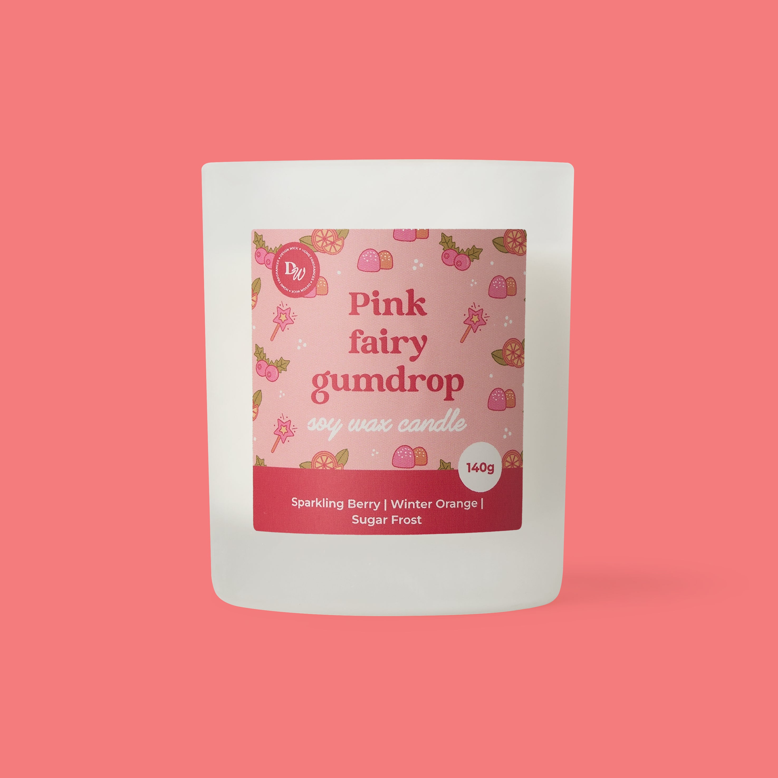 Pink Fairy Gumdrop Soy Wax Candle