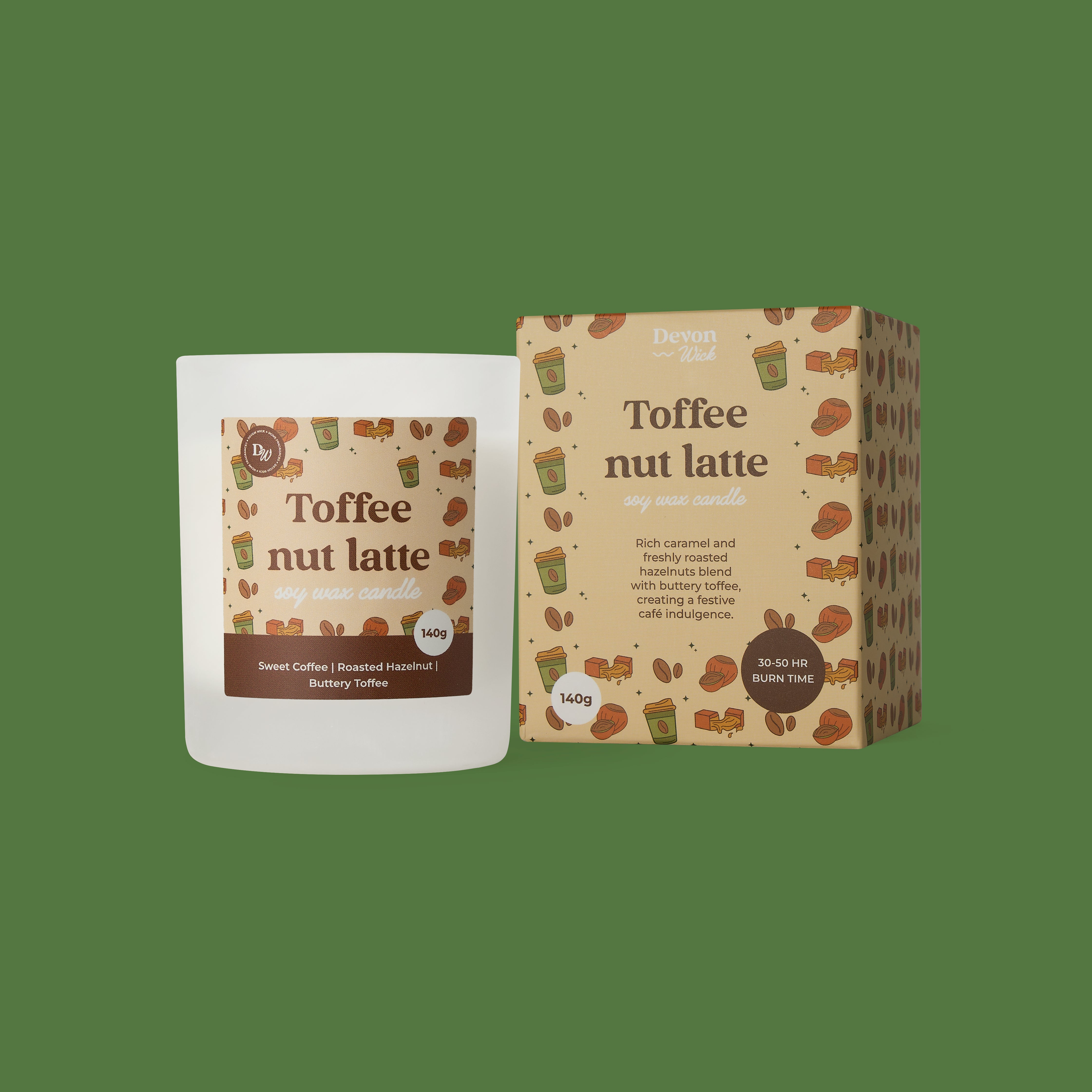 Toffee Nut Latte Soy Wax Candle
