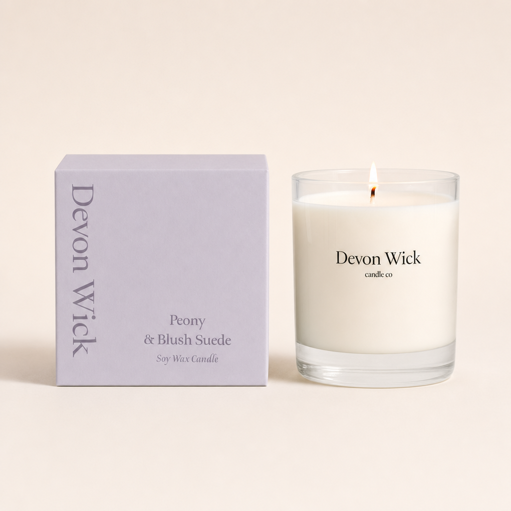 Peony & Blush Suede Soy Wax Candle