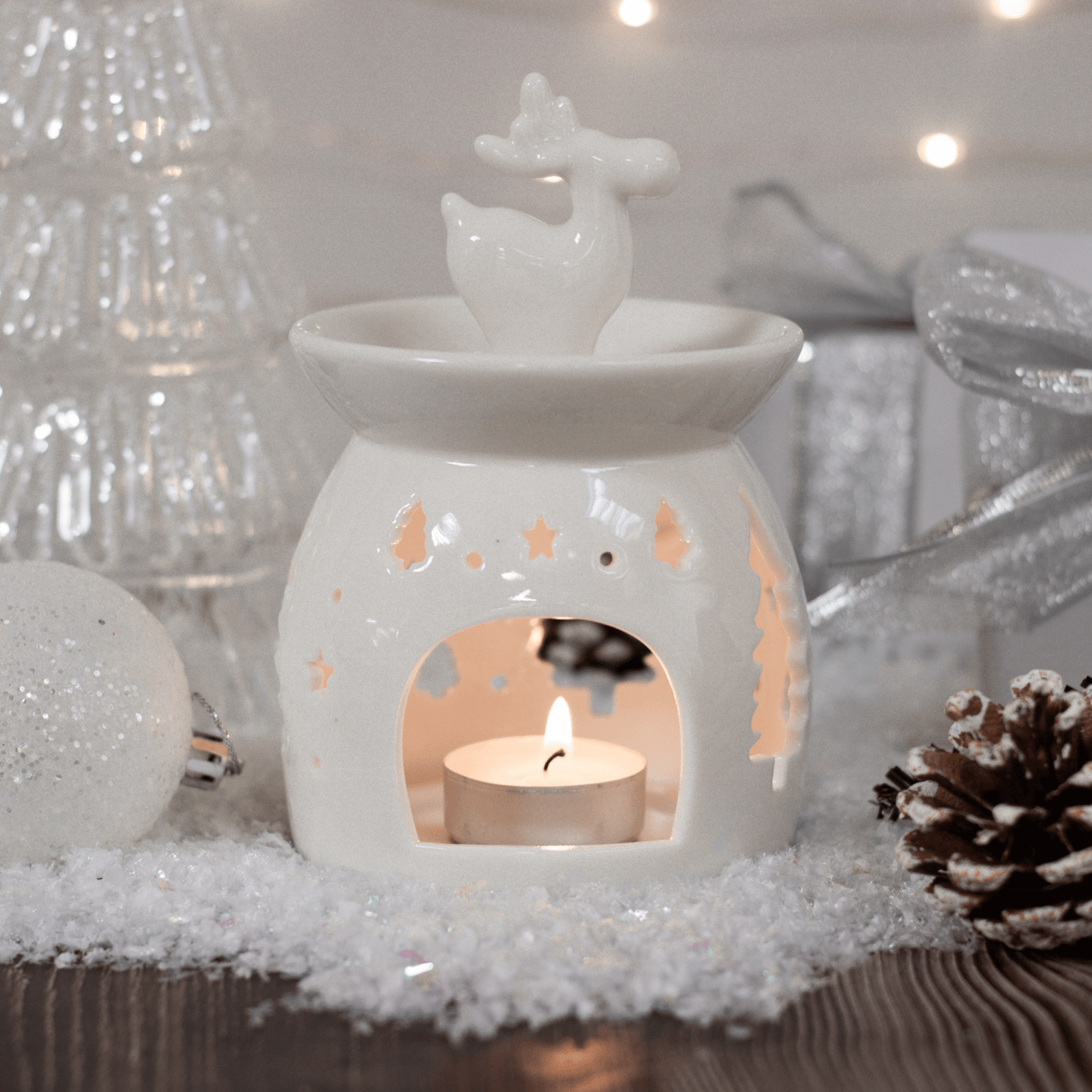 Devon Wick Candle Co. Limited Frosted Forest Christmas Reindeer Tealight Wax Melter